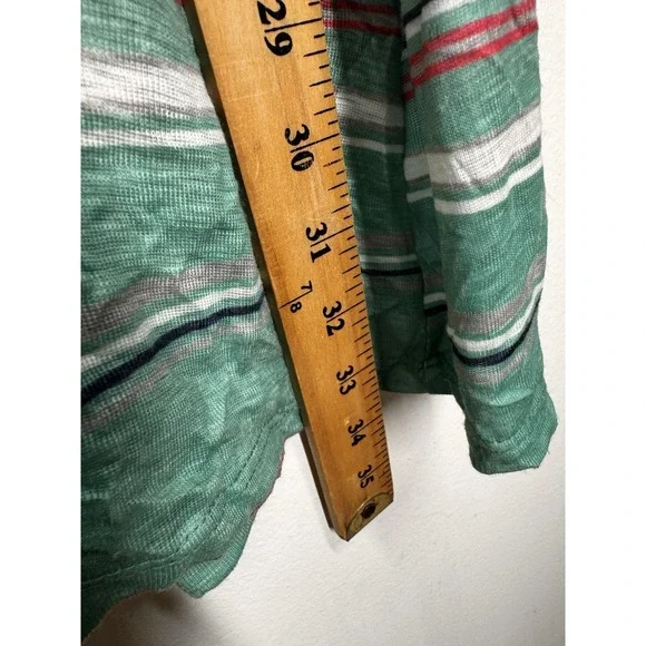 David Cline Striped Dress 3/4 Sleeve Collared Casual Tunic Green Size M - Picture 5 of 8